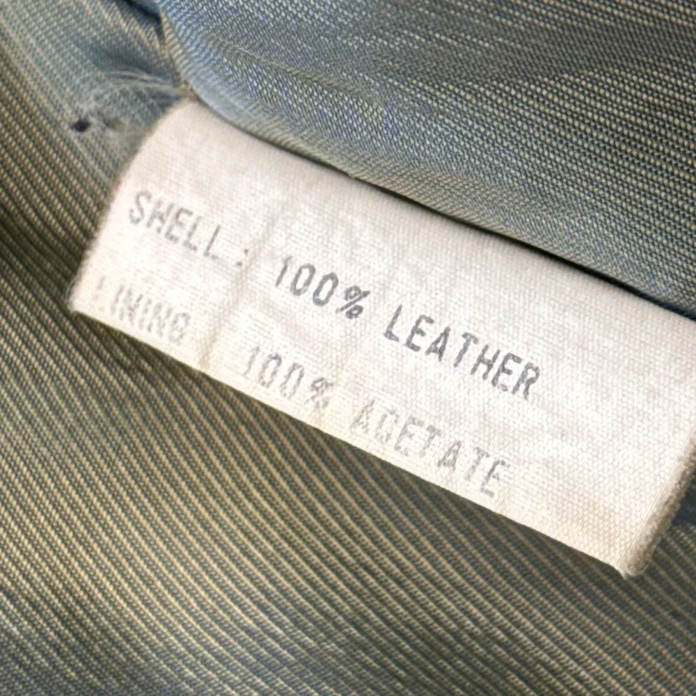 Collezione Concepts‎ Vintage Mens Leather Parka Jacket Olive Green Toggle Size M